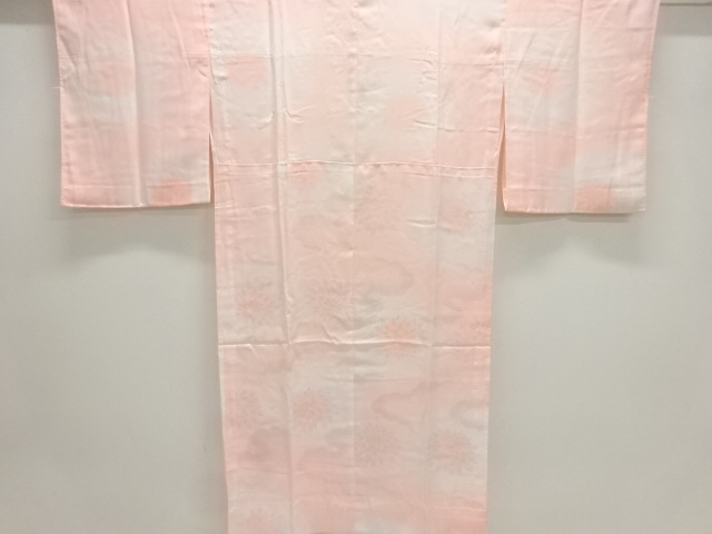 雲に菊模様織出し単衣長襦袢